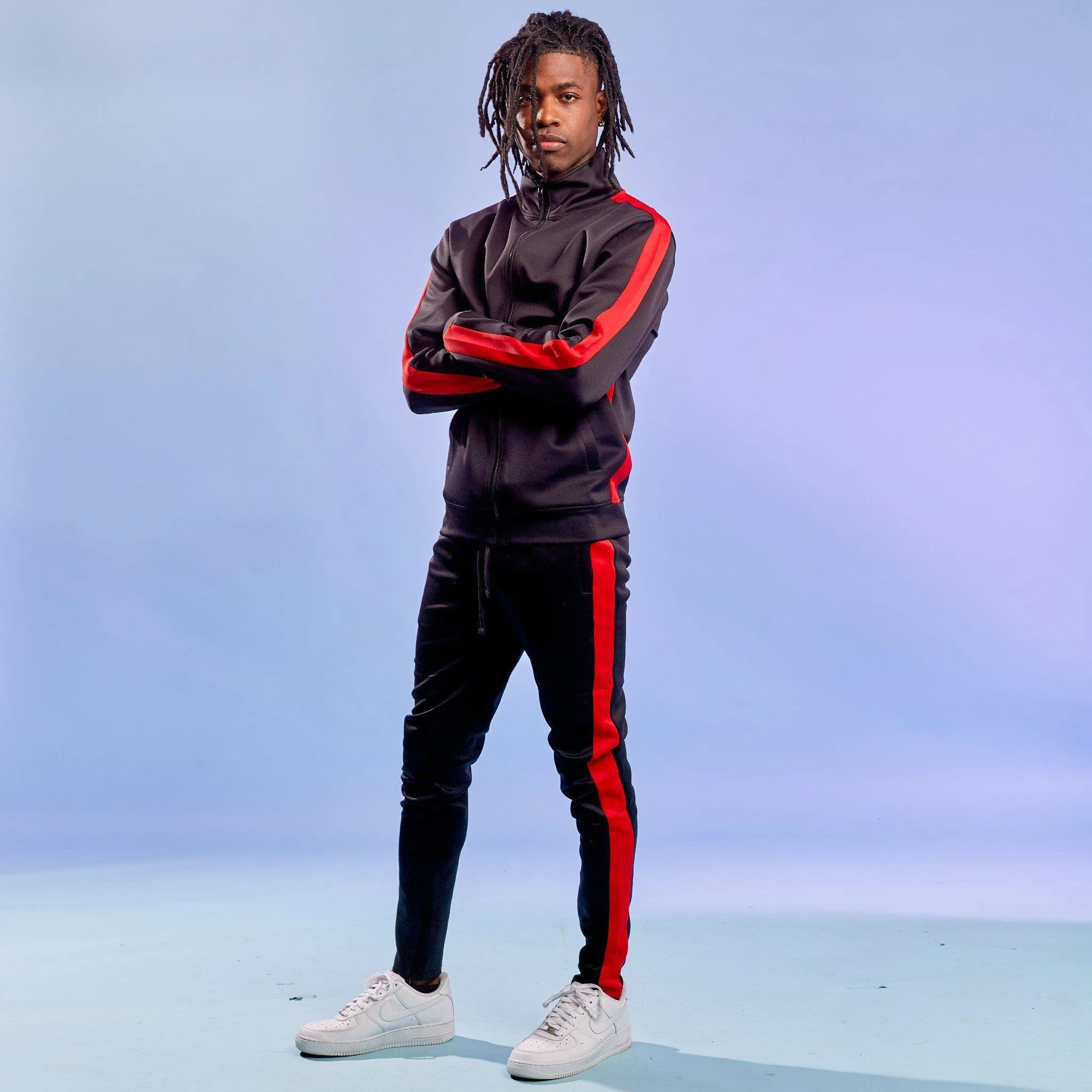 401 Track Pants - Black & Red