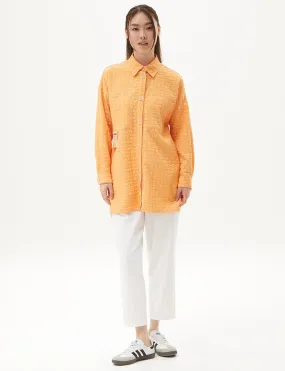 Accessory Detailed Embossed Jacket Light Orange