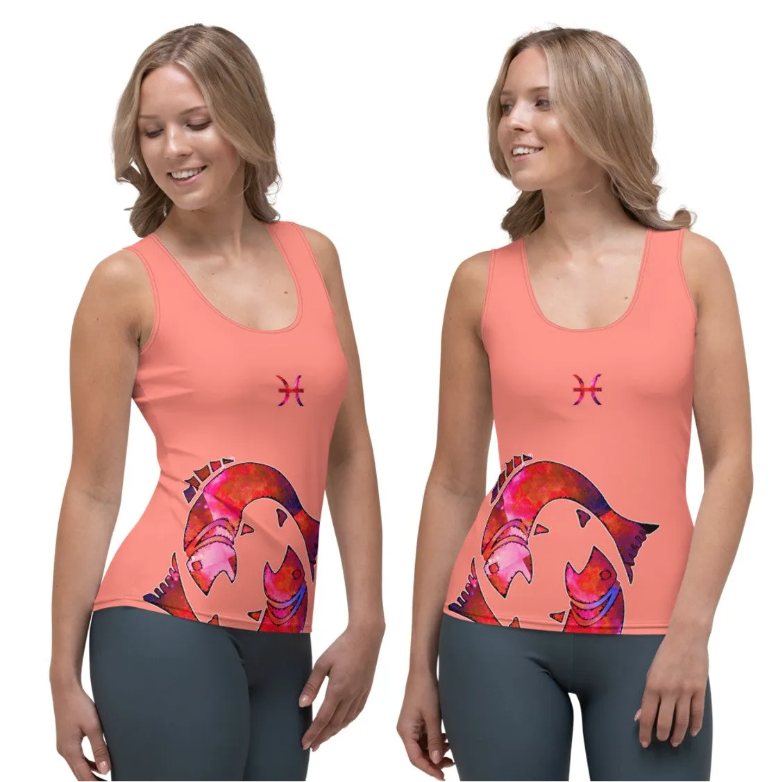 Activewear Tank Tops- Pisces. Black Yoga Tank Tops. Casualwear. WickedYo.