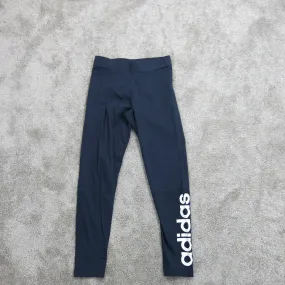 Adidas Womens Leggings Pant Running Training Stretch Waist Pull On Blue Size S/P