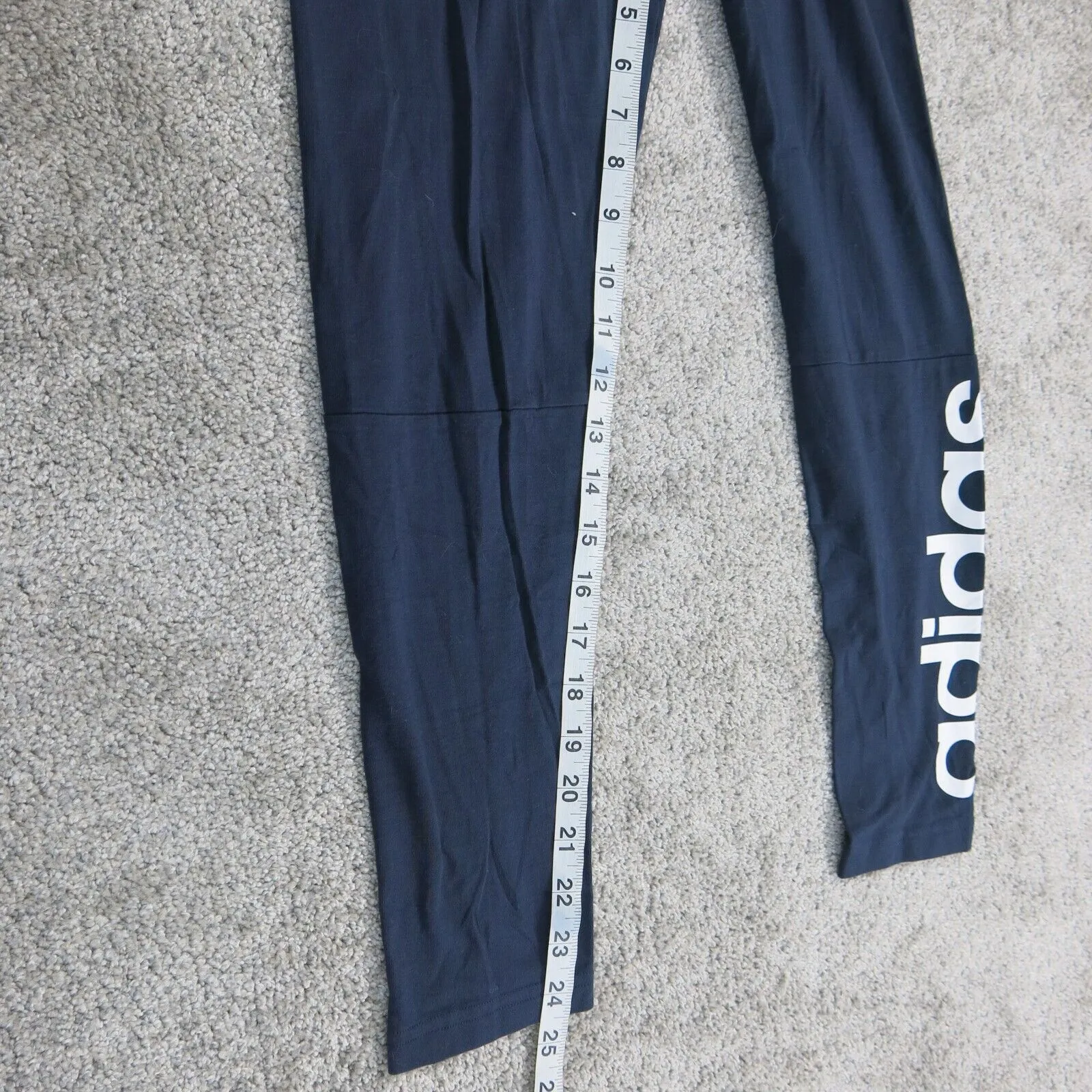 Adidas Womens Leggings Pant Running Training Stretch Waist Pull On Blue Size S/P