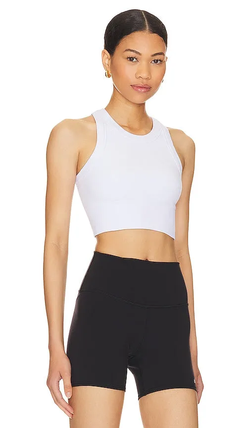 alo Seamless Delight High Neck Top in White