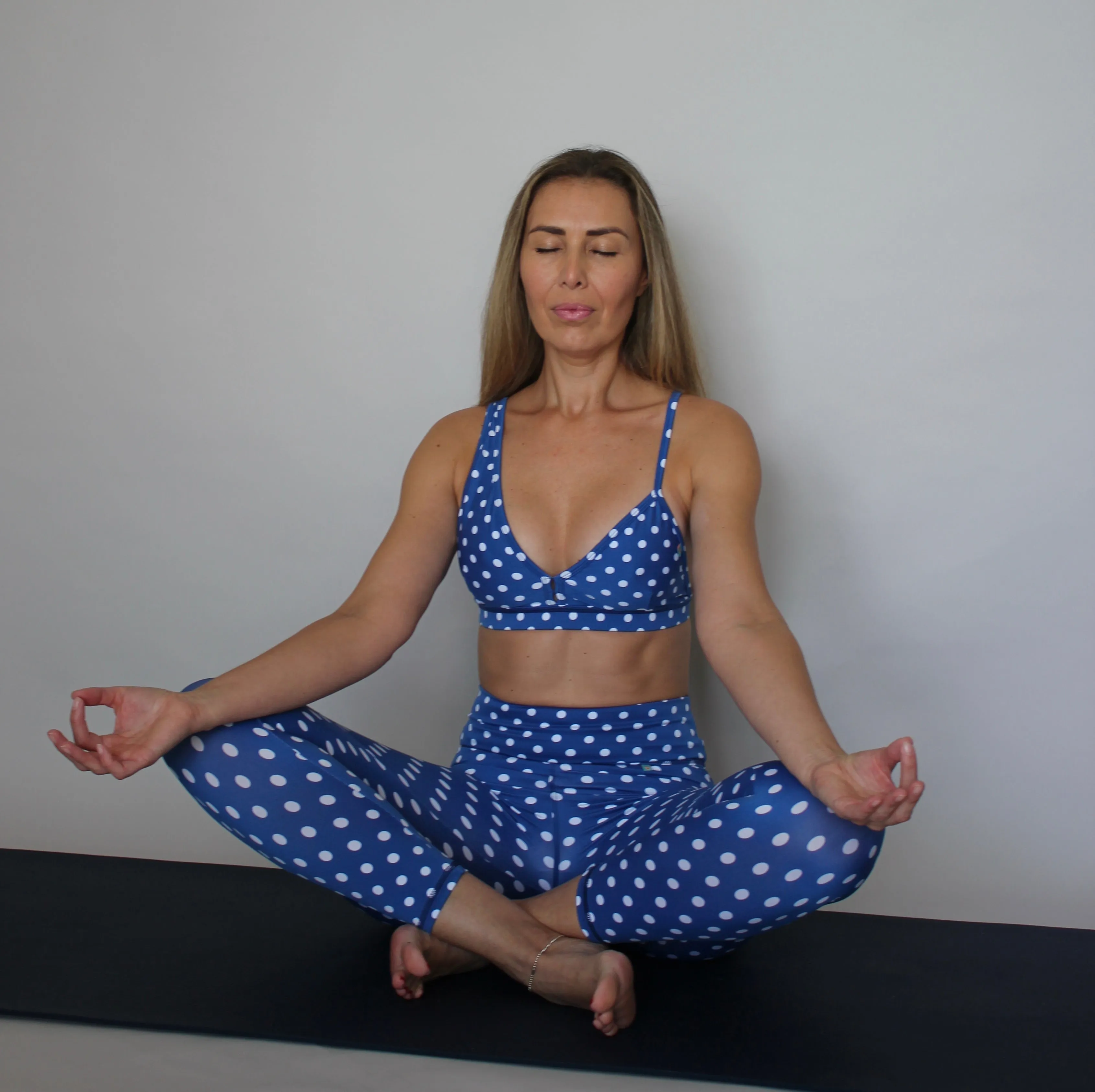 ASANA BRA Blue Polka Dots