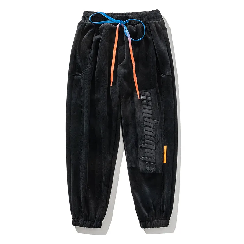 AXXE HOMME CORDUROY CASUAL UNISEX SWEATPANTS