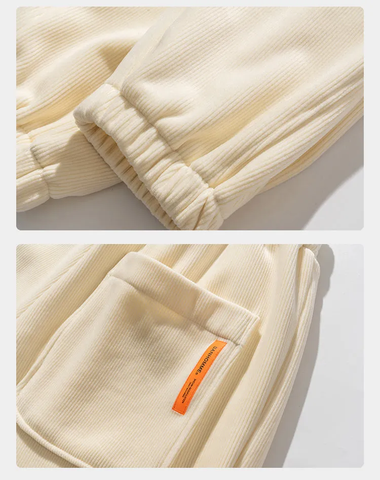 AXXE HOMME CORDUROY CASUAL UNISEX SWEATPANTS