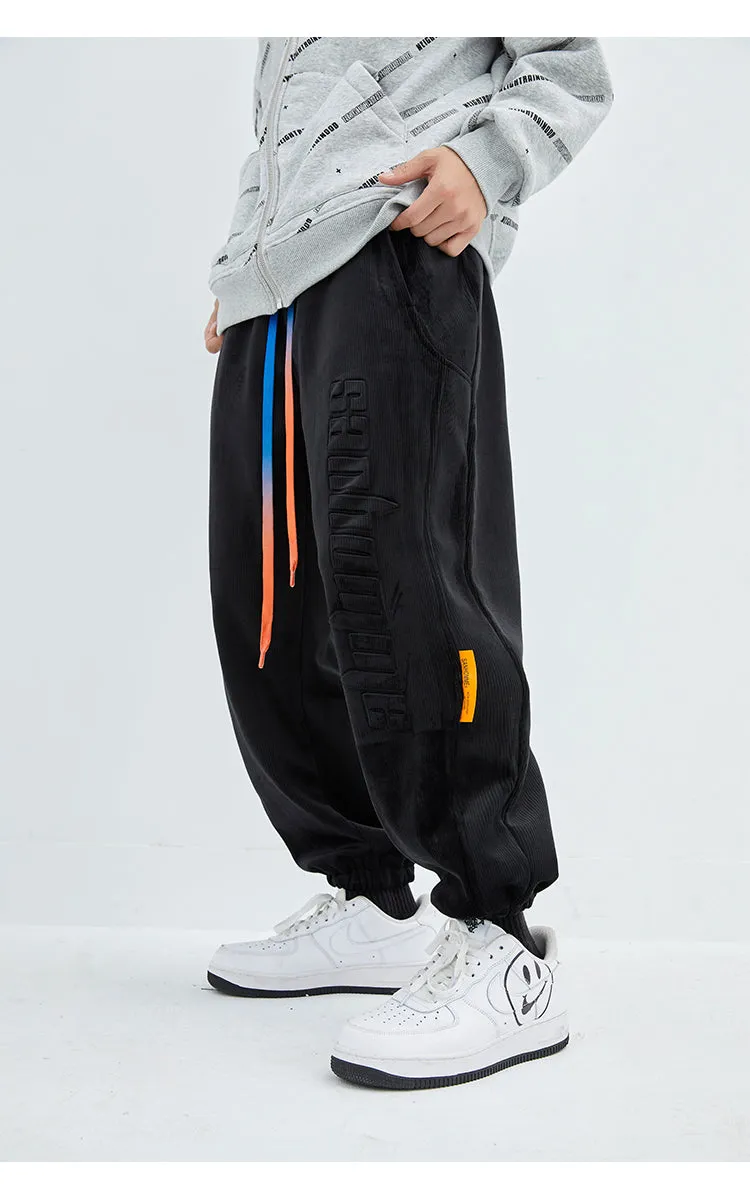AXXE HOMME CORDUROY CASUAL UNISEX SWEATPANTS
