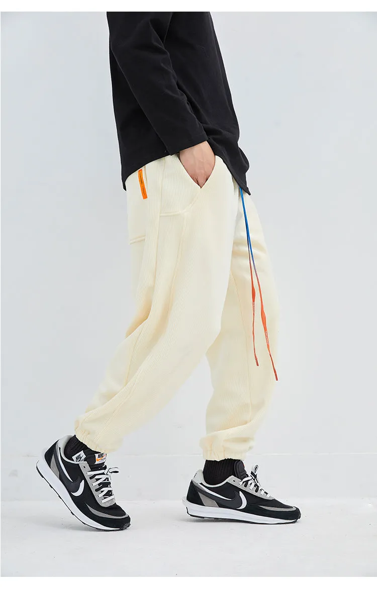 AXXE HOMME CORDUROY CASUAL UNISEX SWEATPANTS