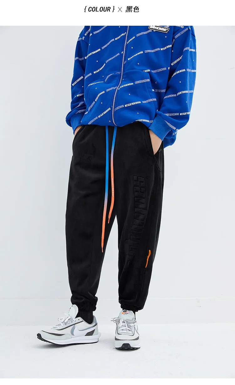 AXXE HOMME CORDUROY CASUAL UNISEX SWEATPANTS