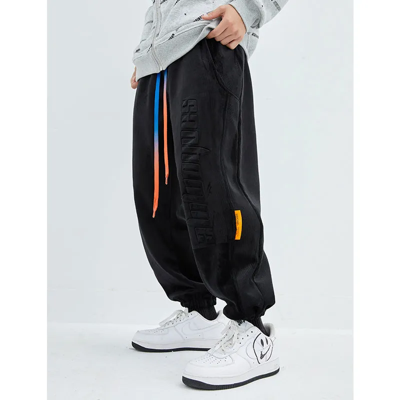 AXXE HOMME CORDUROY CASUAL UNISEX SWEATPANTS
