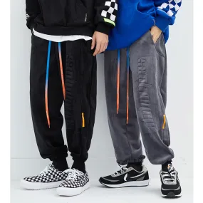 AXXE HOMME CORDUROY CASUAL UNISEX SWEATPANTS