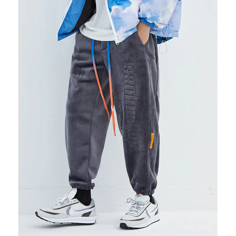 AXXE HOMME CORDUROY CASUAL UNISEX SWEATPANTS