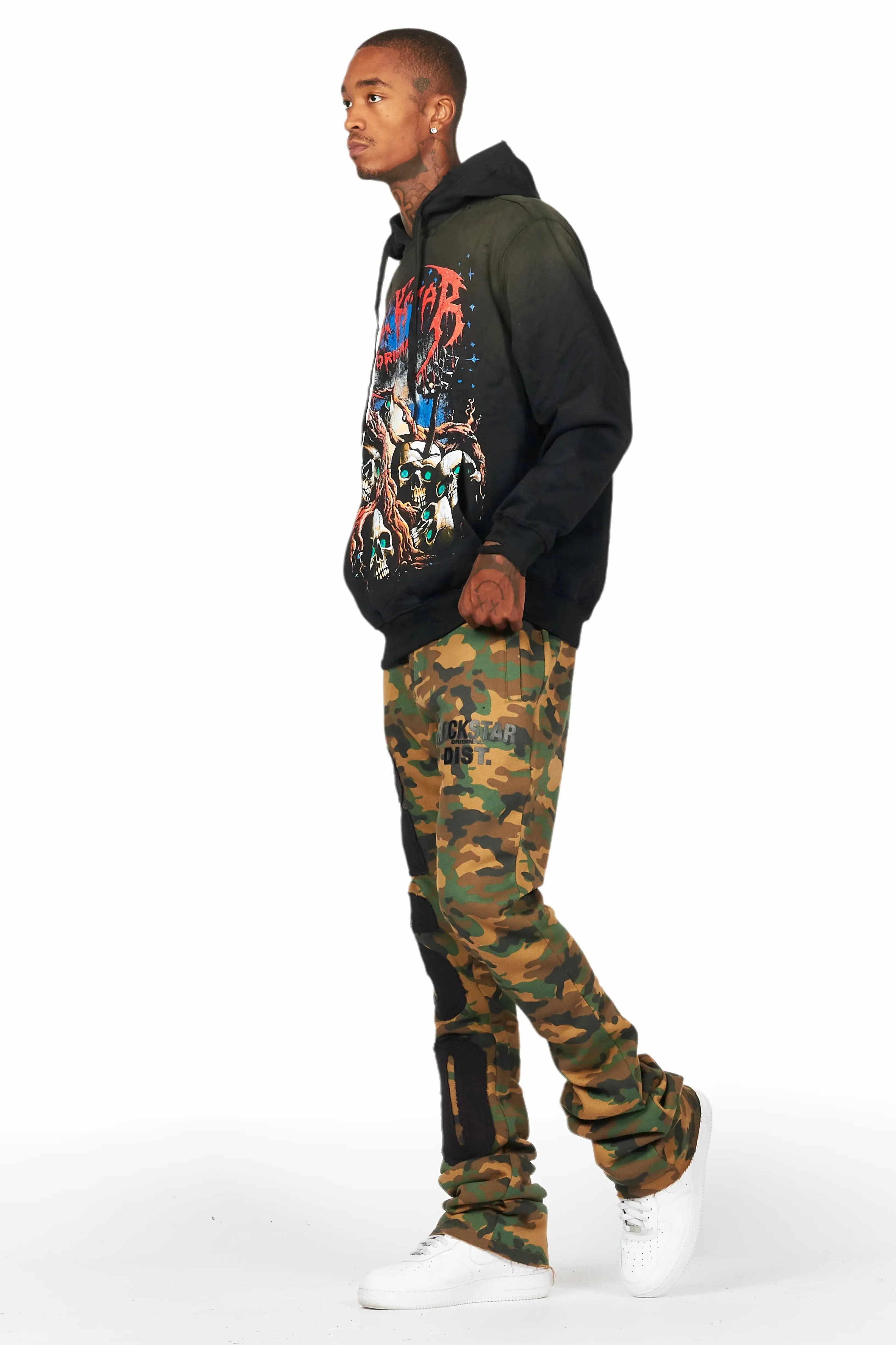 Bansi Faded Camo Super Stacked Trackpant