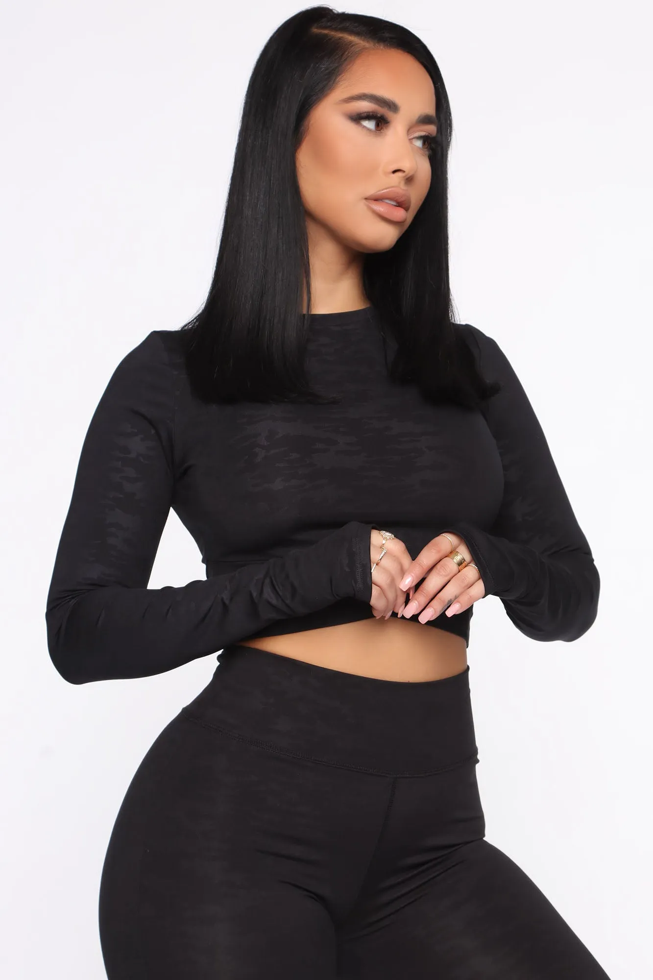 Basic Training Active Crop Top - Black