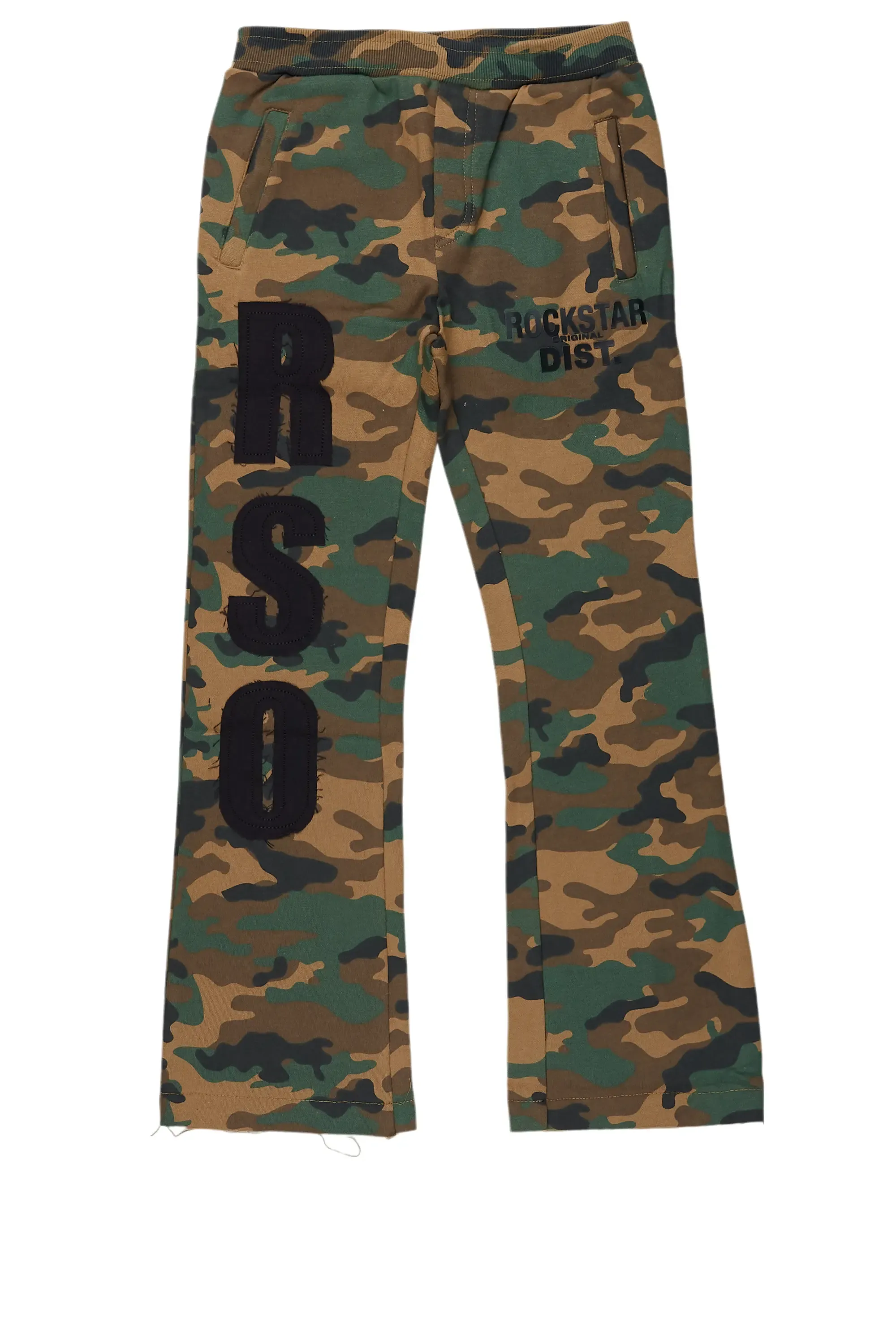 Boys Bansi Faded Camo Stacked Trackpant