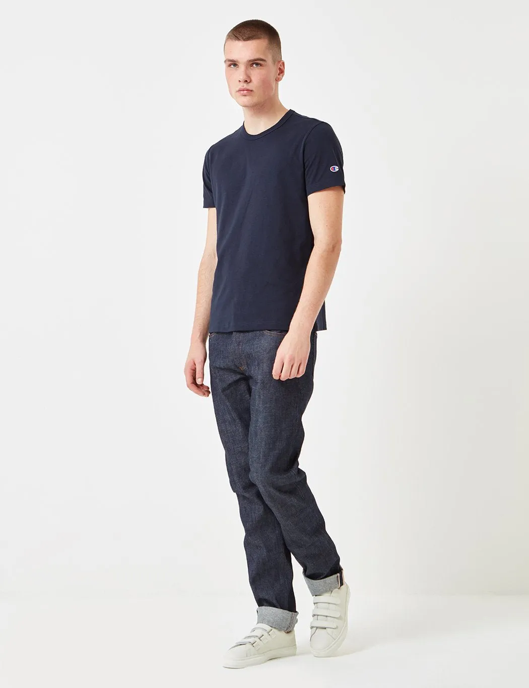 Champion Reverse Weave T-Shirt - Navy Blue