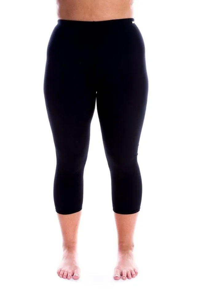 Chlorine Resistant Black 3/4 Swim Pants