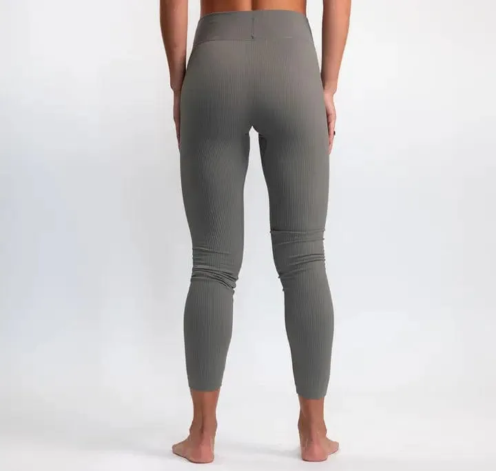 Classic Ribbed Leggings - Gray
