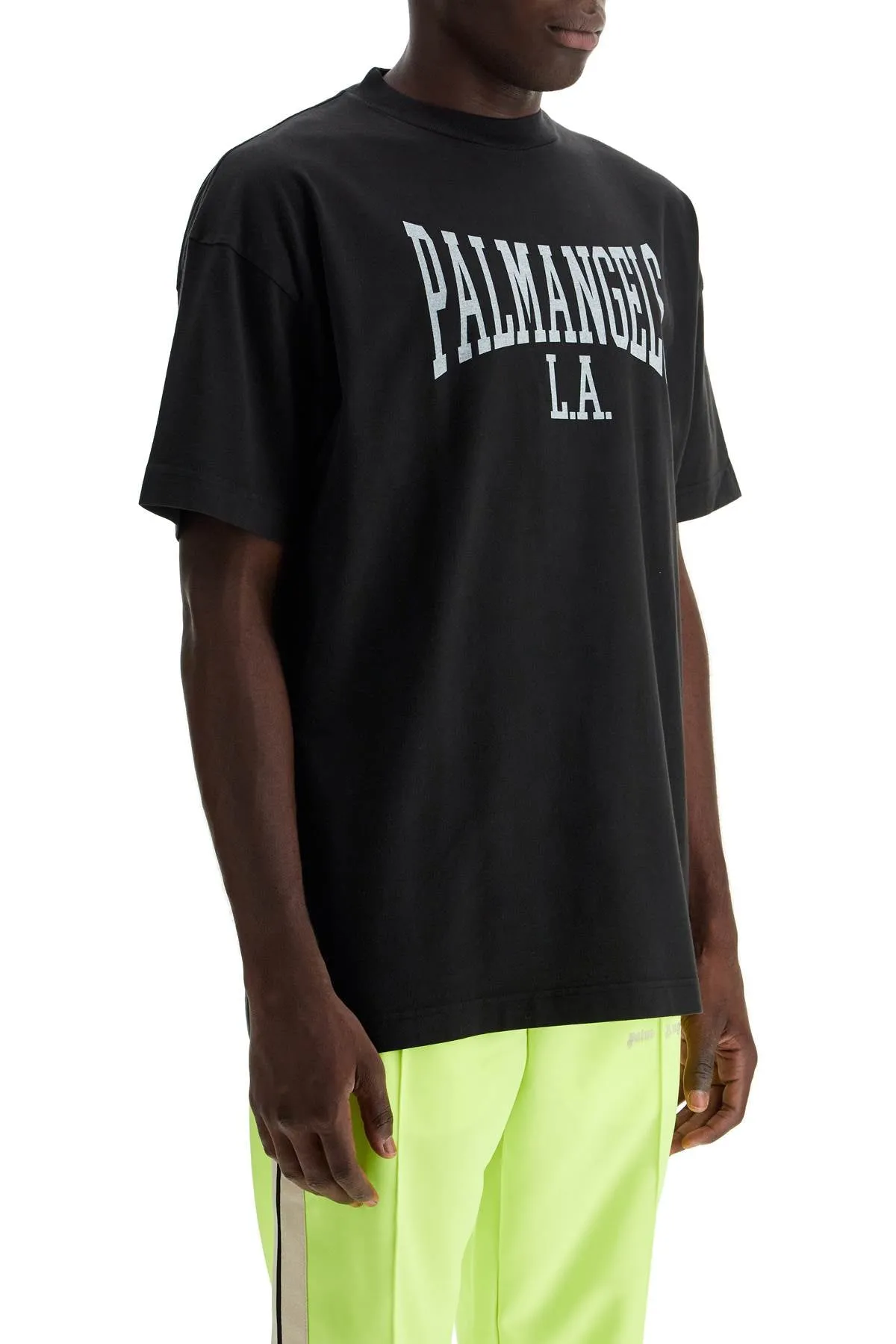 college print t-shirt PMAA001F24JER005 BLACK OFF WHITE