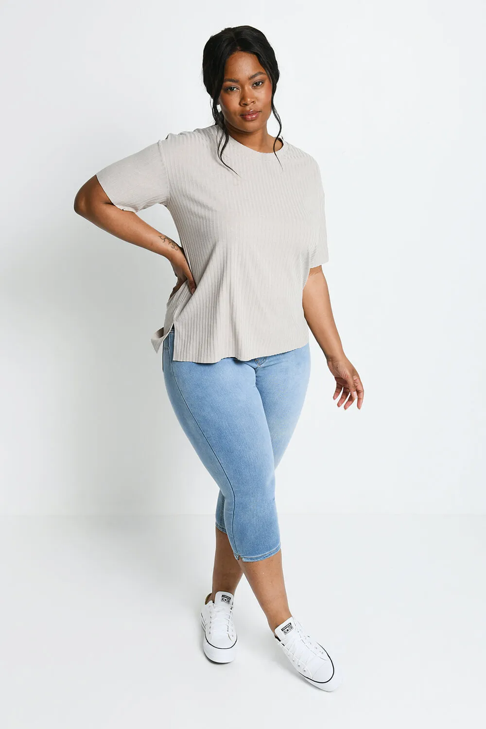 Cropped Jeggings - Light Blue