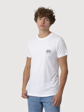 Daniel Tshirt Bike White In Cotone Organico | Re-Bello