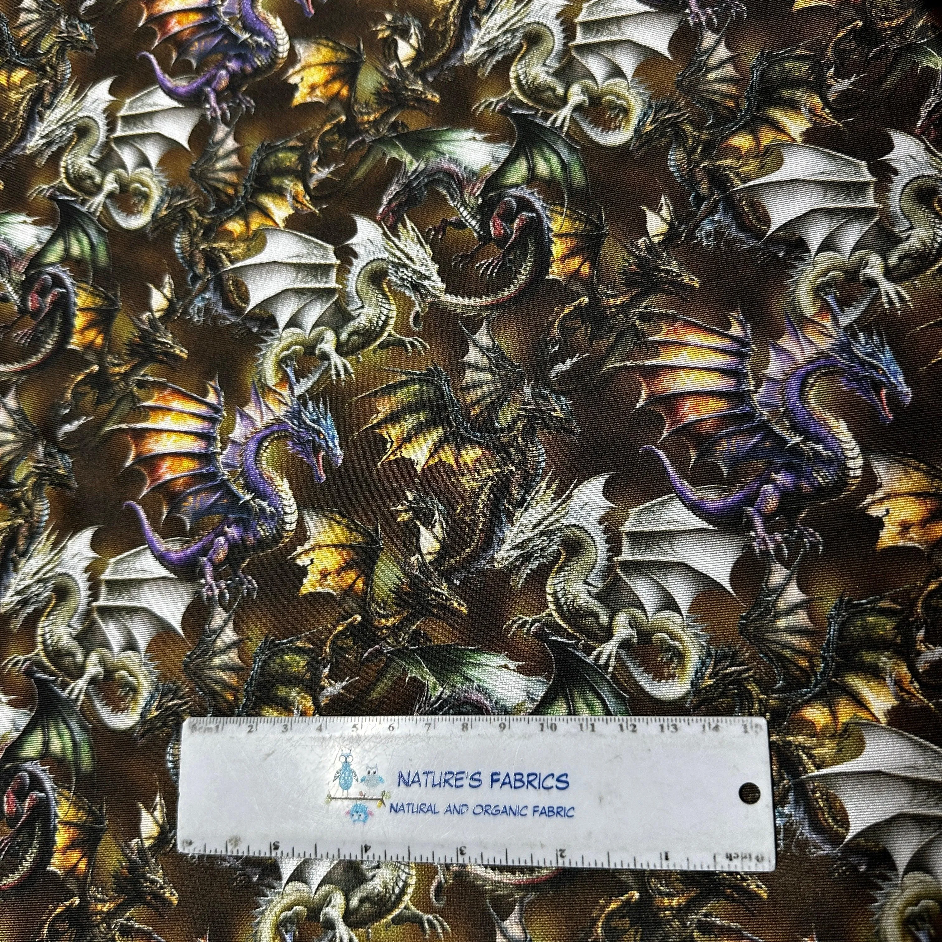 Dragon Toss on Double Brushed Polyester Jersey Fabric