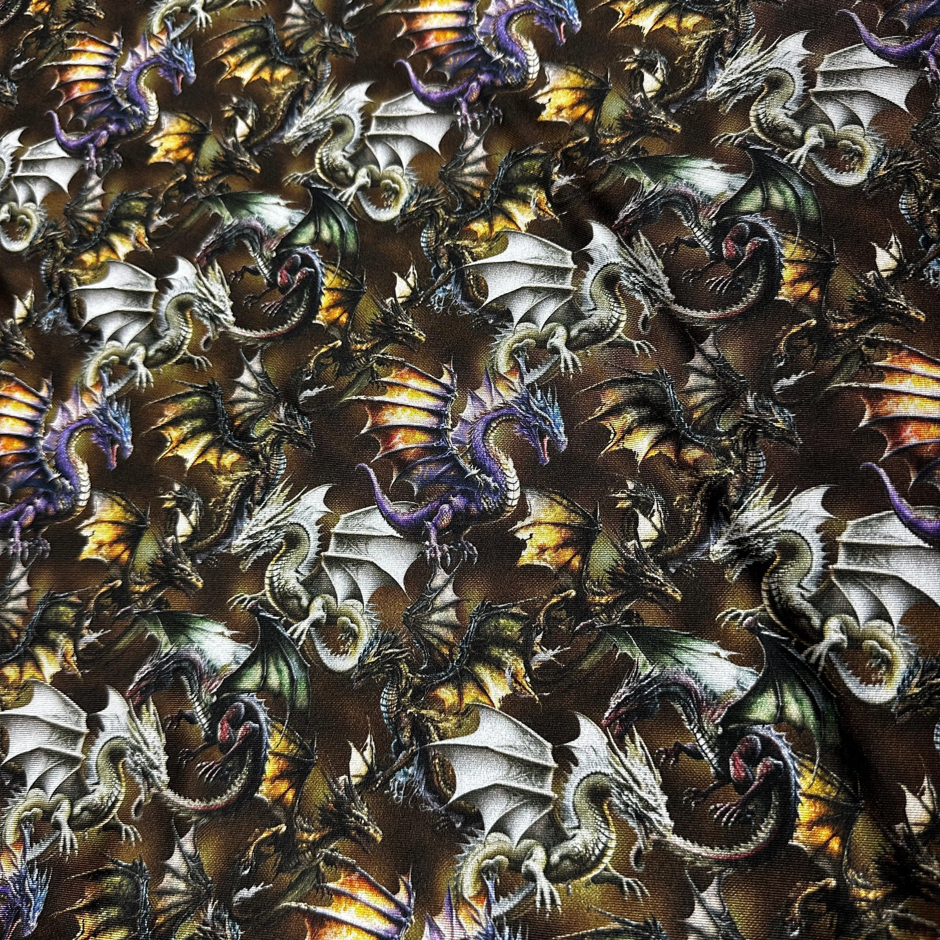Dragon Toss on Double Brushed Polyester Jersey Fabric
