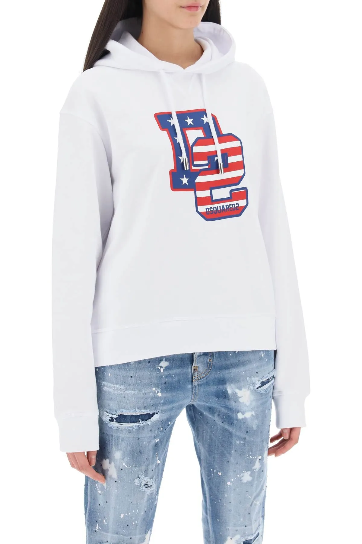 Dsquared2 cool fit hoodie with graphic print S75GU0515 S25551 WHITE