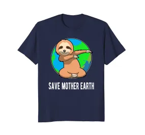 Earth Day Shirt - Save Mother Earth Dabbing Sloth T-shirt