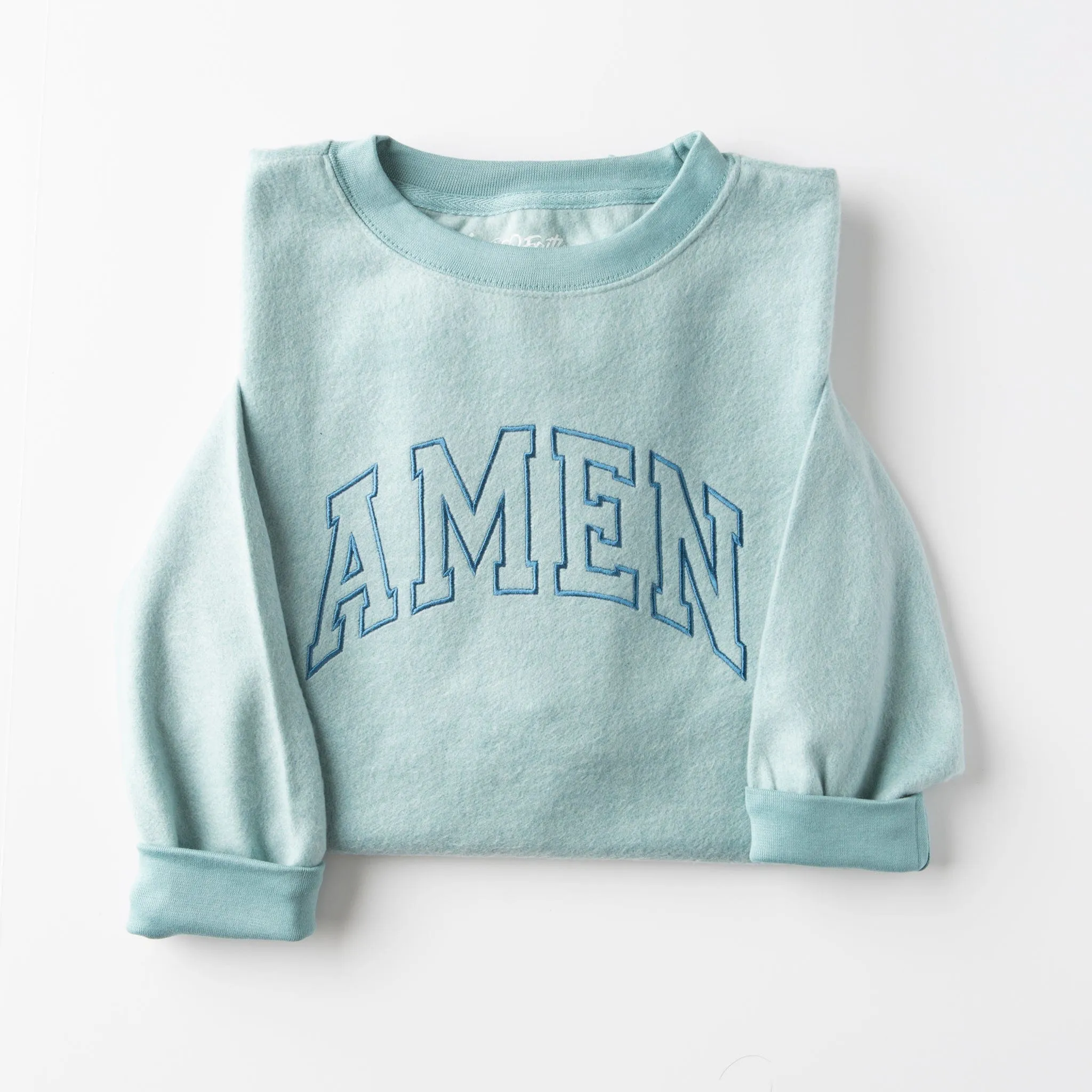 Embroidered Amen Varsity Fuzzy Sweatshirt - 20