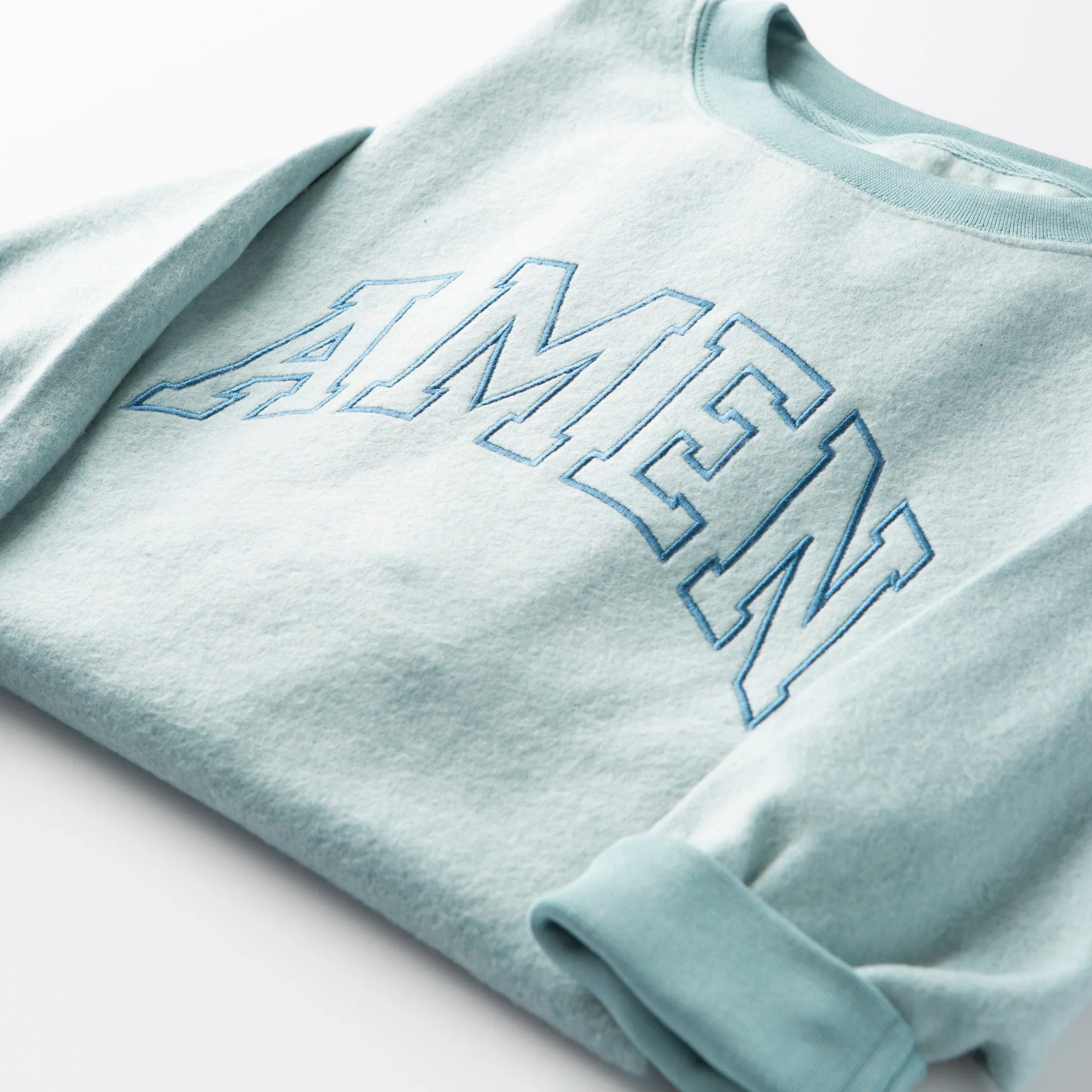 Embroidered Amen Varsity Fuzzy Sweatshirt - 20