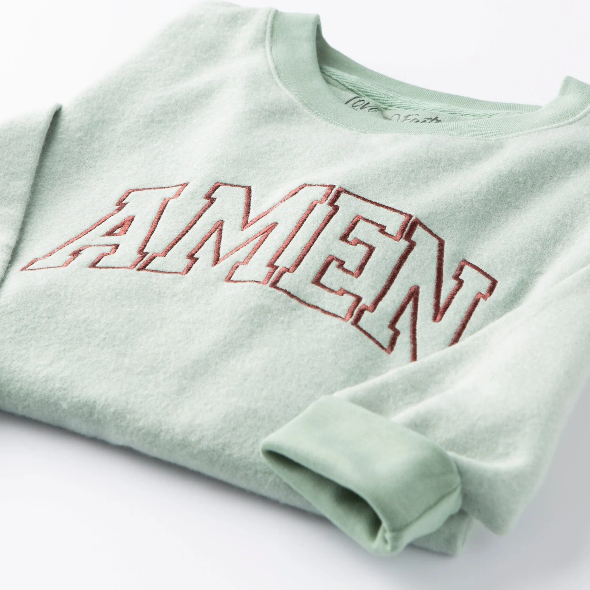 Embroidered Amen Varsity Fuzzy Sweatshirt - 20