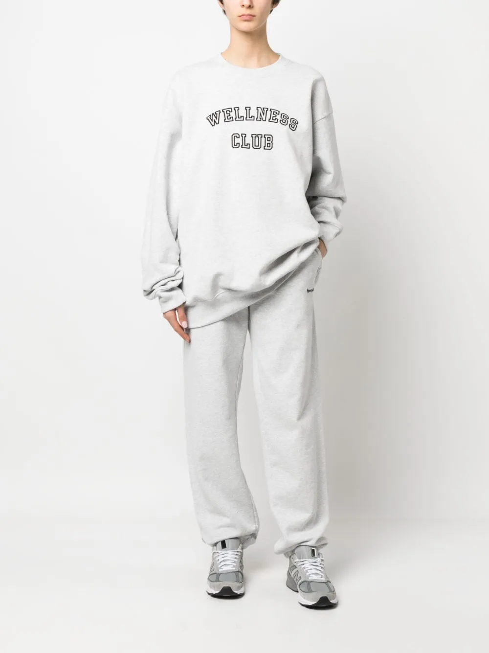 embroidered-logo elasticated-waist trousers