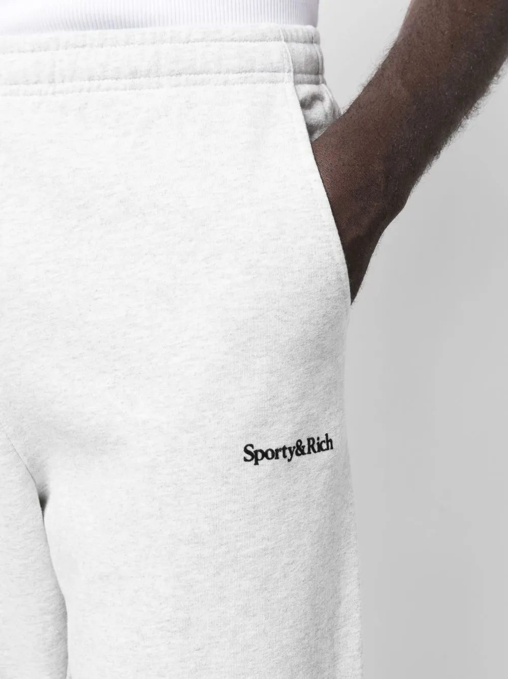 embroidered-logo elasticated-waist trousers