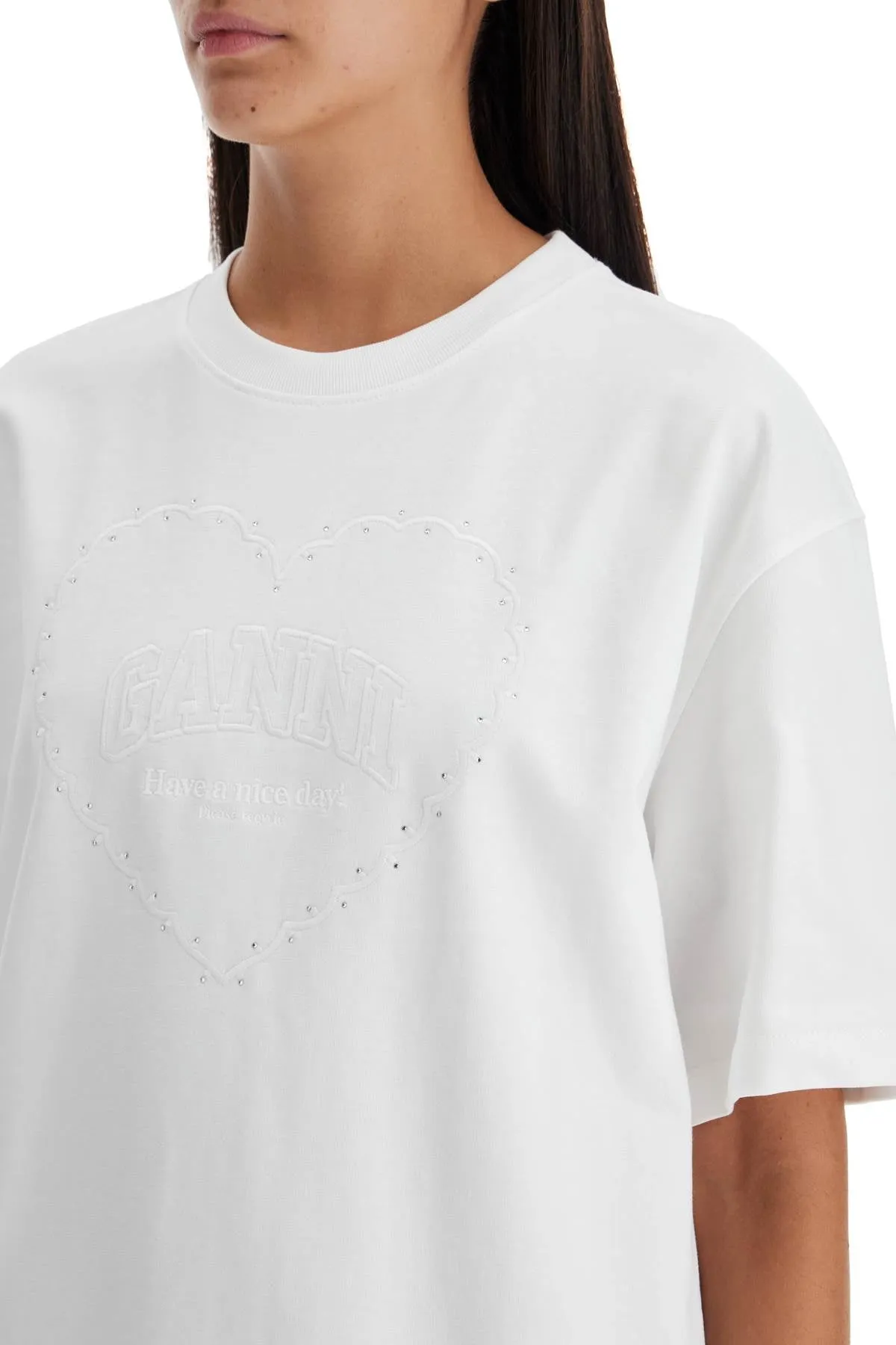 embroidered oversized t T4033 BRIGHT WHITE