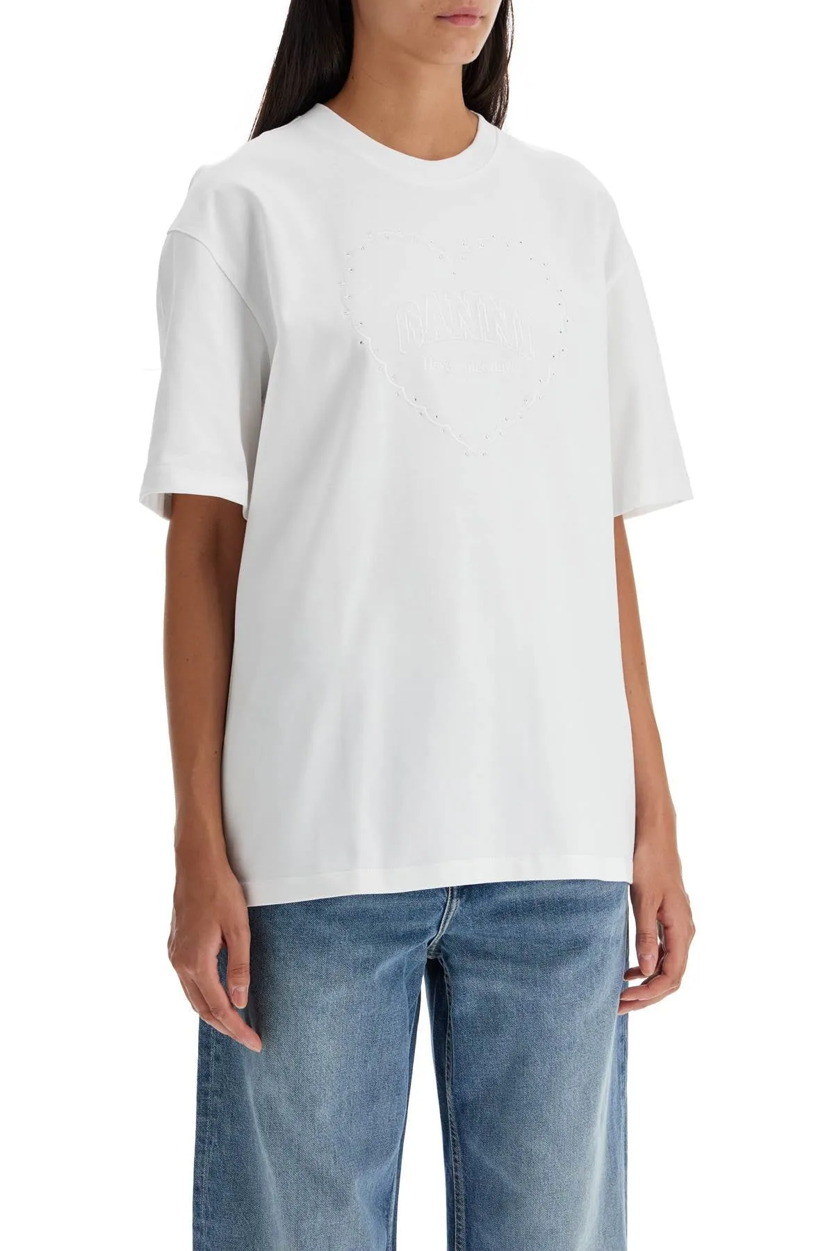 embroidered oversized t T4033 BRIGHT WHITE