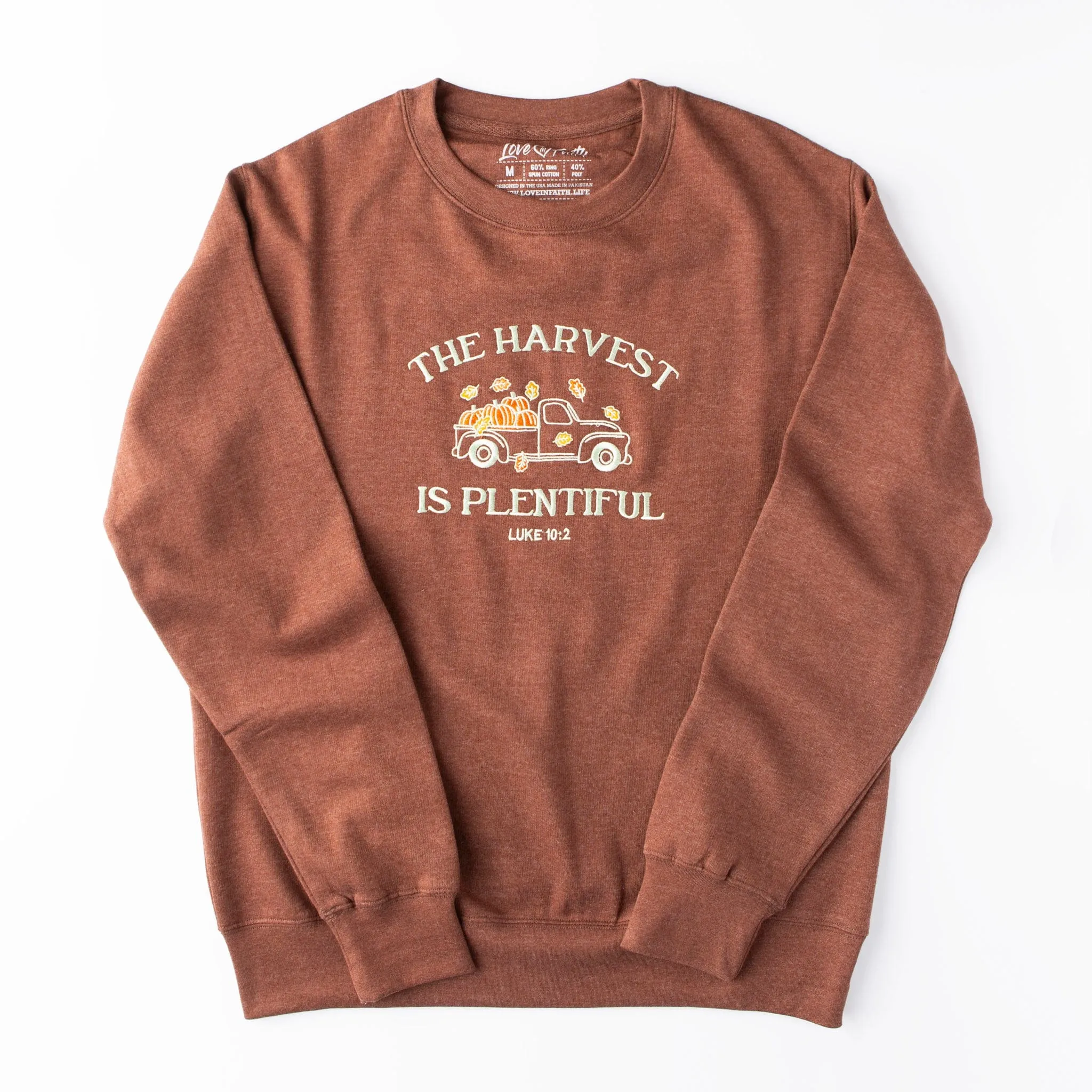 Embroidered The Harvest is Plentiful Sweatshirt