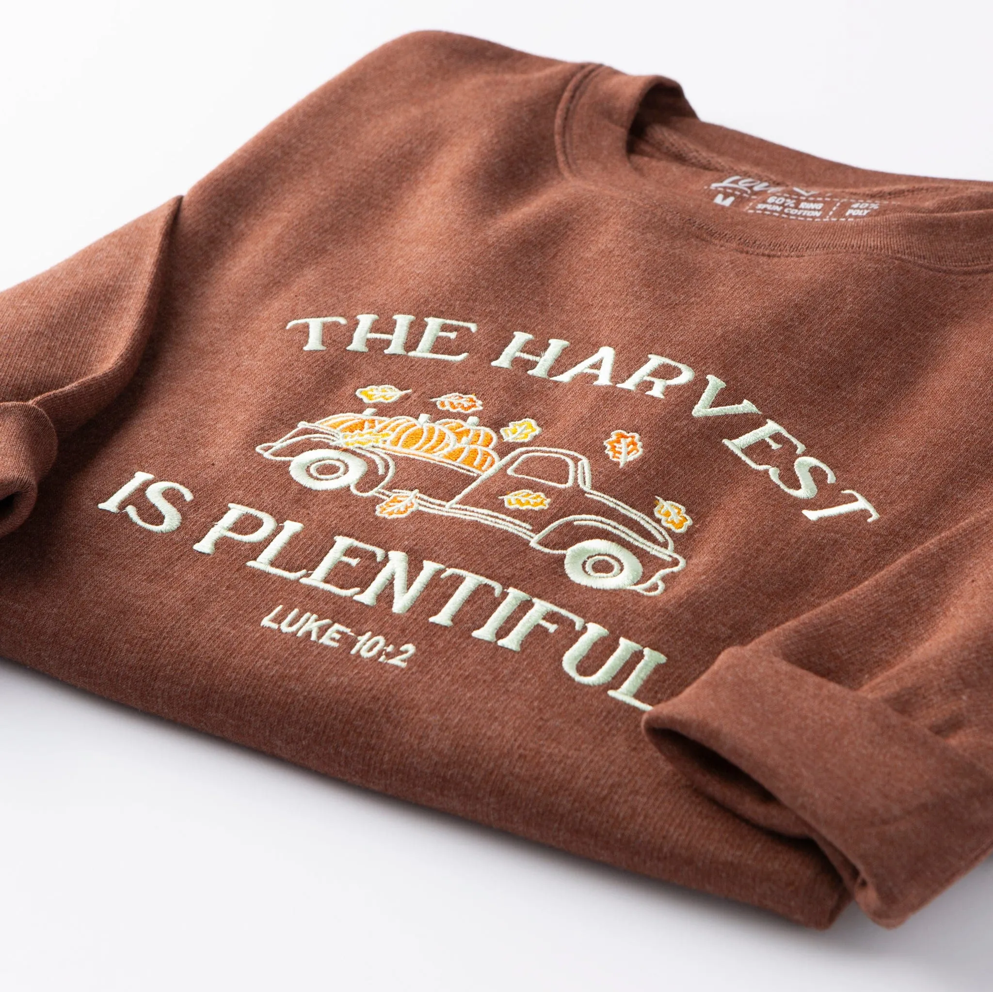 Embroidered The Harvest is Plentiful Sweatshirt