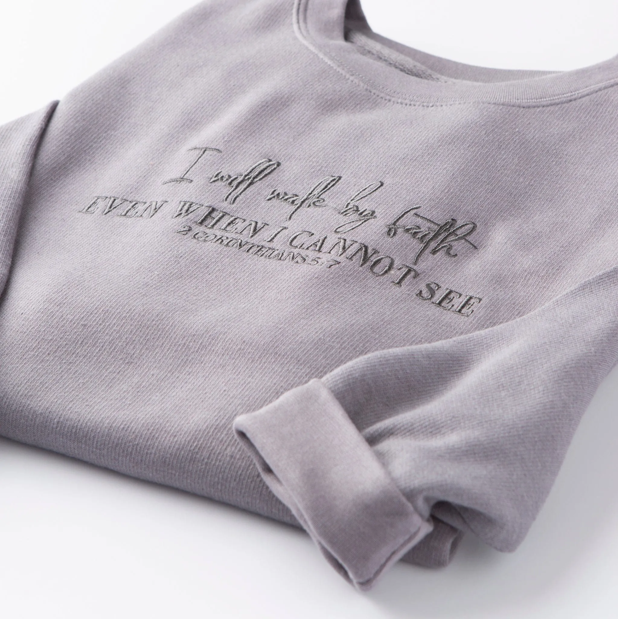 Embroidered Walk By Faith Sweatshirt - 5