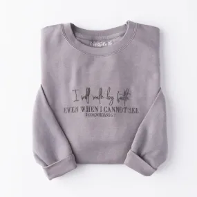 Embroidered Walk By Faith Sweatshirt - 5