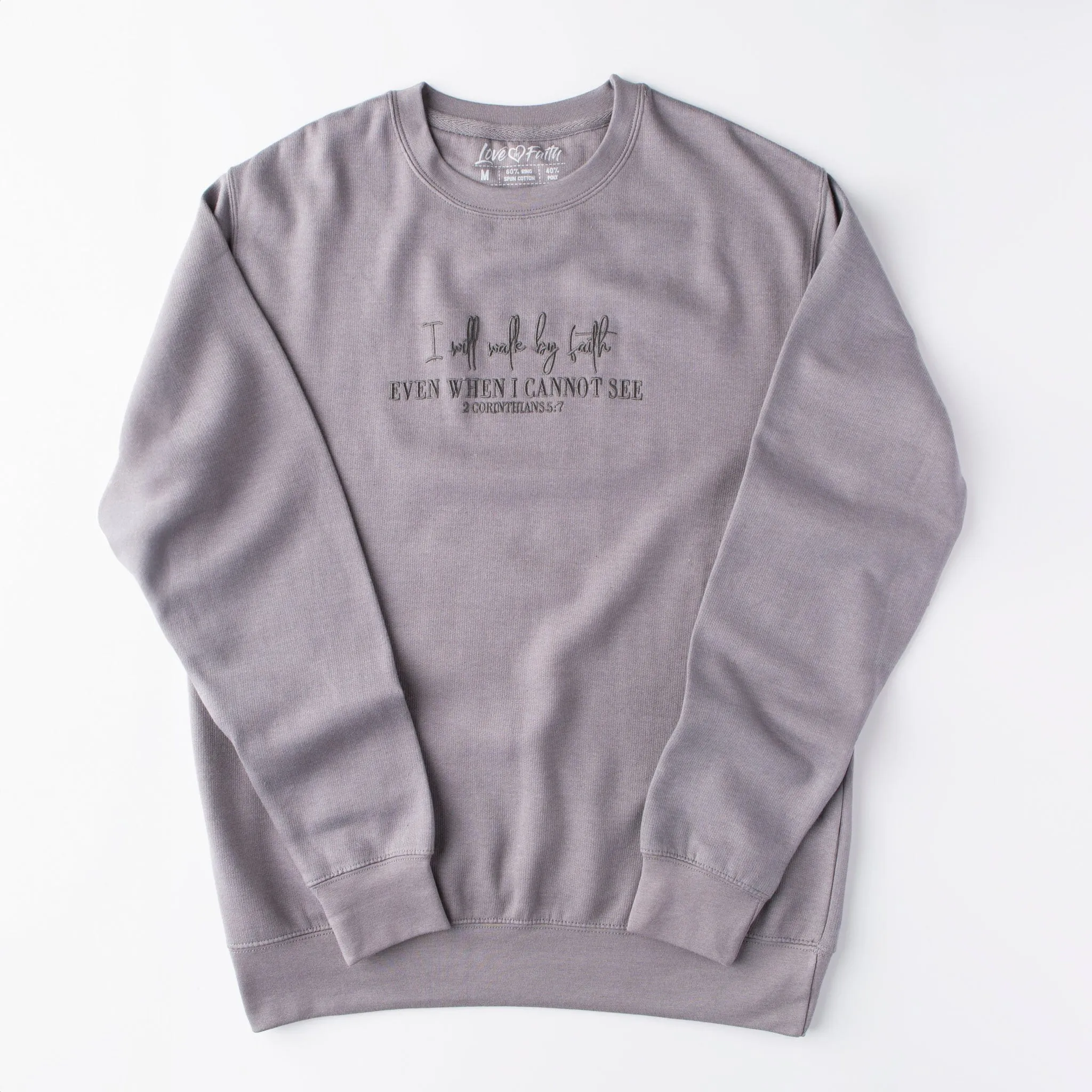 Embroidered Walk By Faith Sweatshirt - 5
