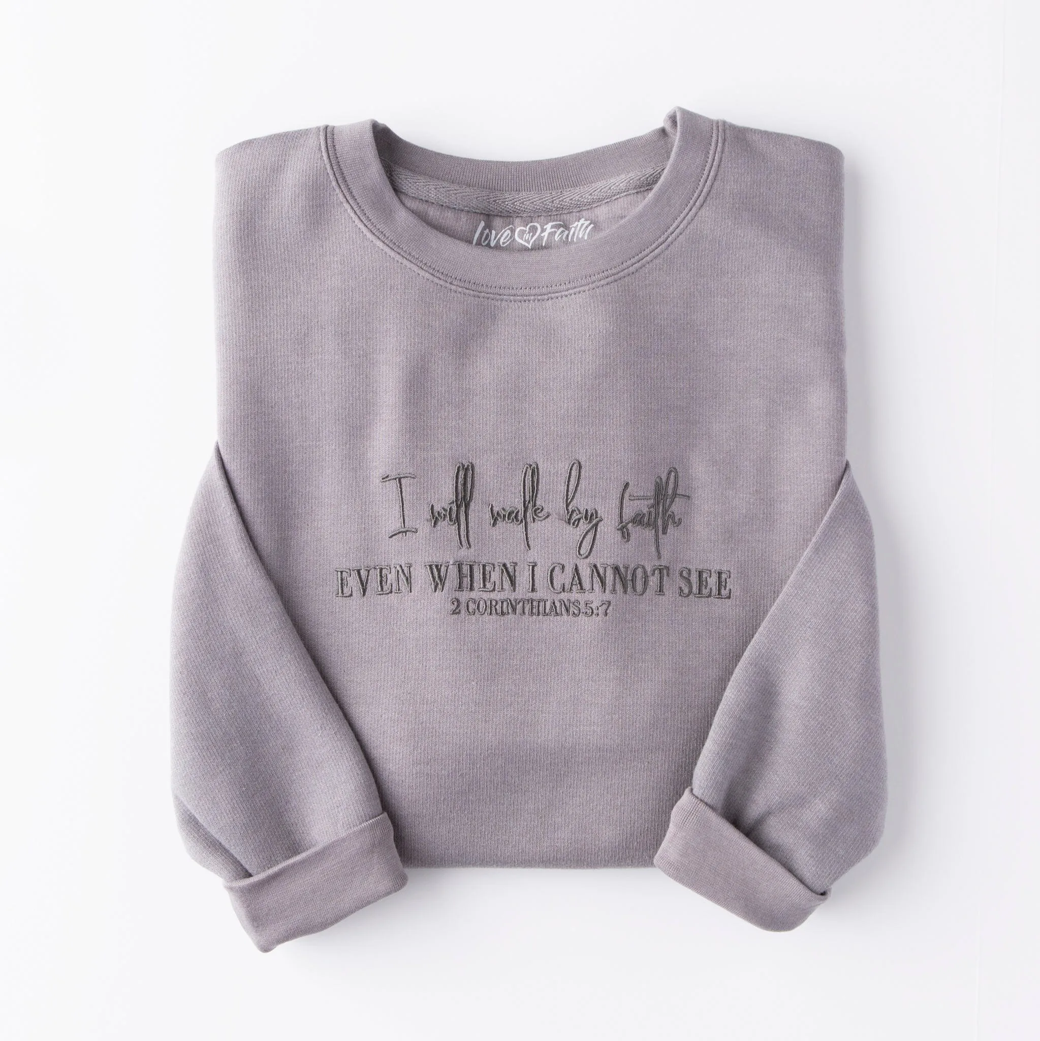 Embroidered Walk By Faith Sweatshirt - 5