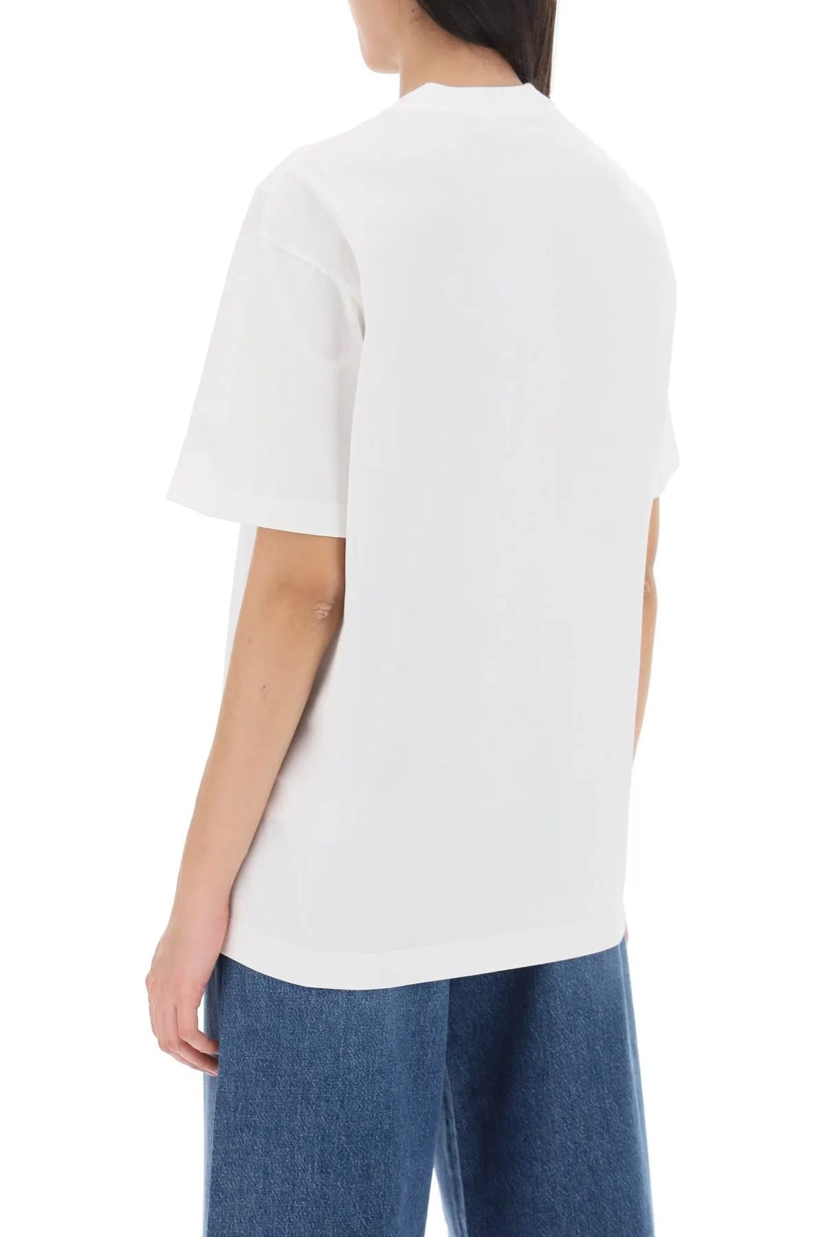 floral pegasus embroidered t-shirt WRJB0007 AC036 BIANCO