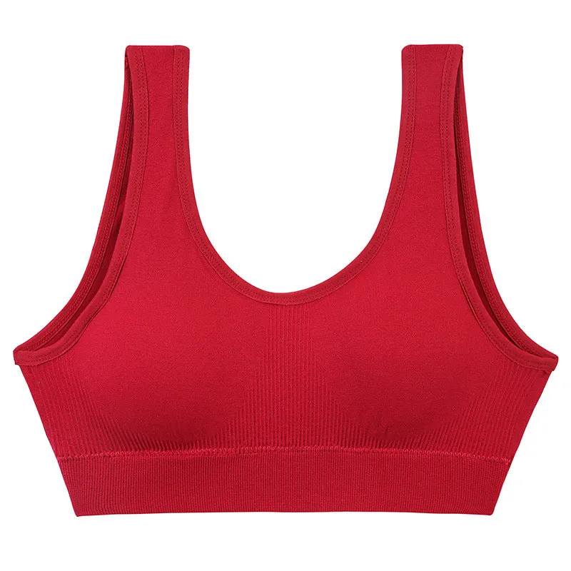 Gerippte Push-Up Sport BH Kabellos Stoßfest Atmungsaktiver Yoga BH