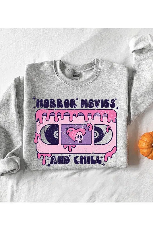 Horror Movies & Chill Graphic Fleece Sweatshirt