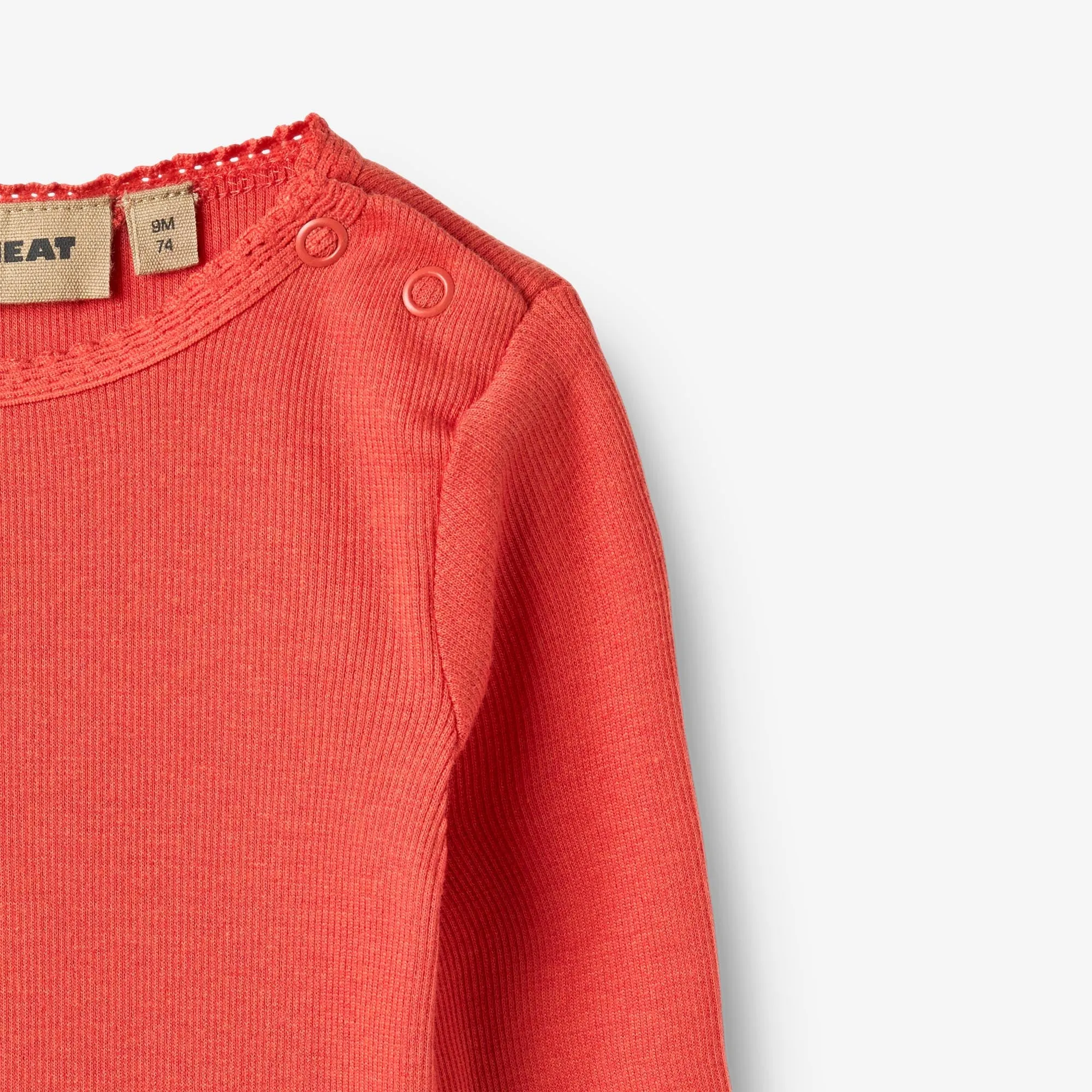 Langærmet Rib T-shirt Reese | Baby - candy red