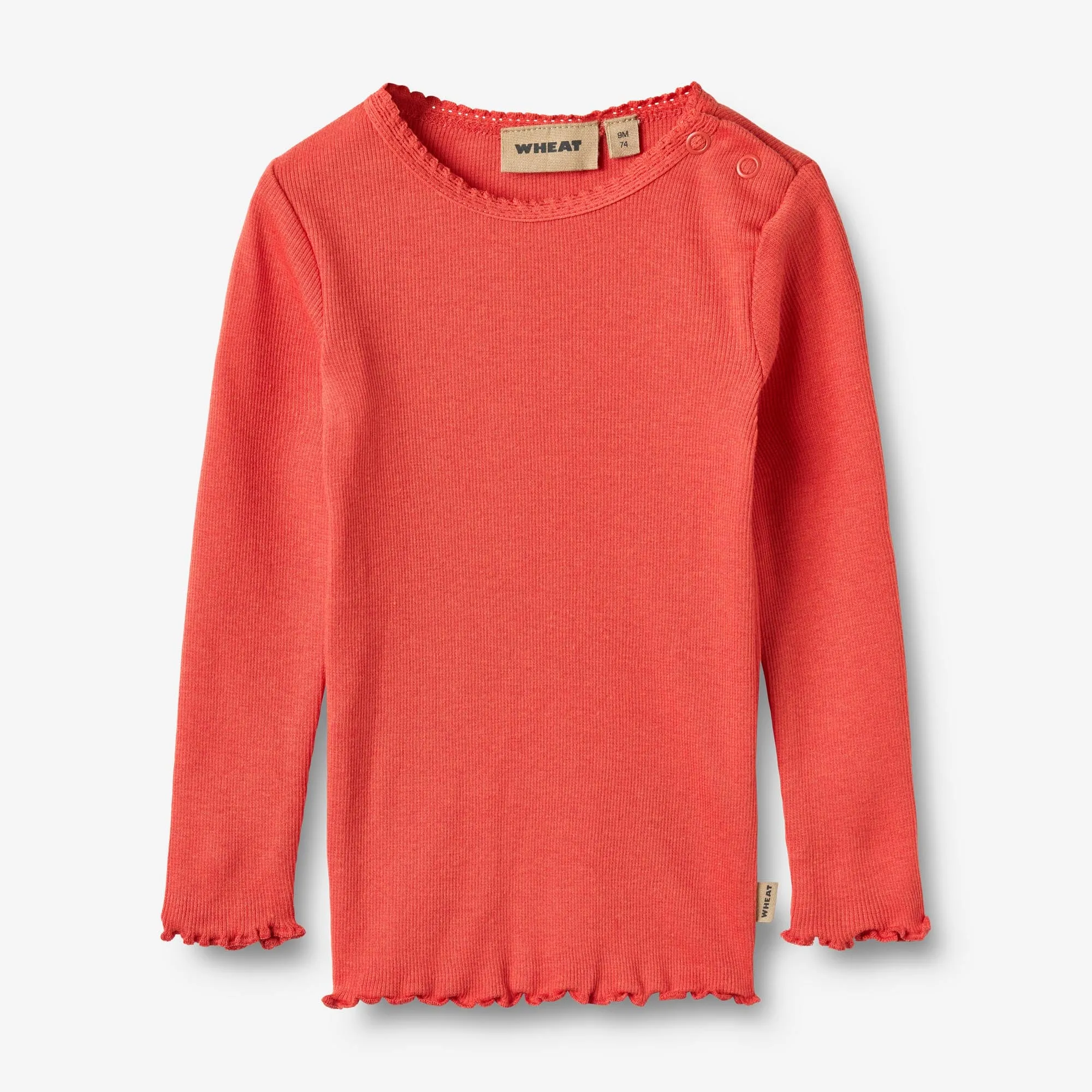 Langærmet Rib T-shirt Reese | Baby - candy red