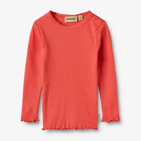 Langærmet Rib T-shirt Reese | Baby - candy red