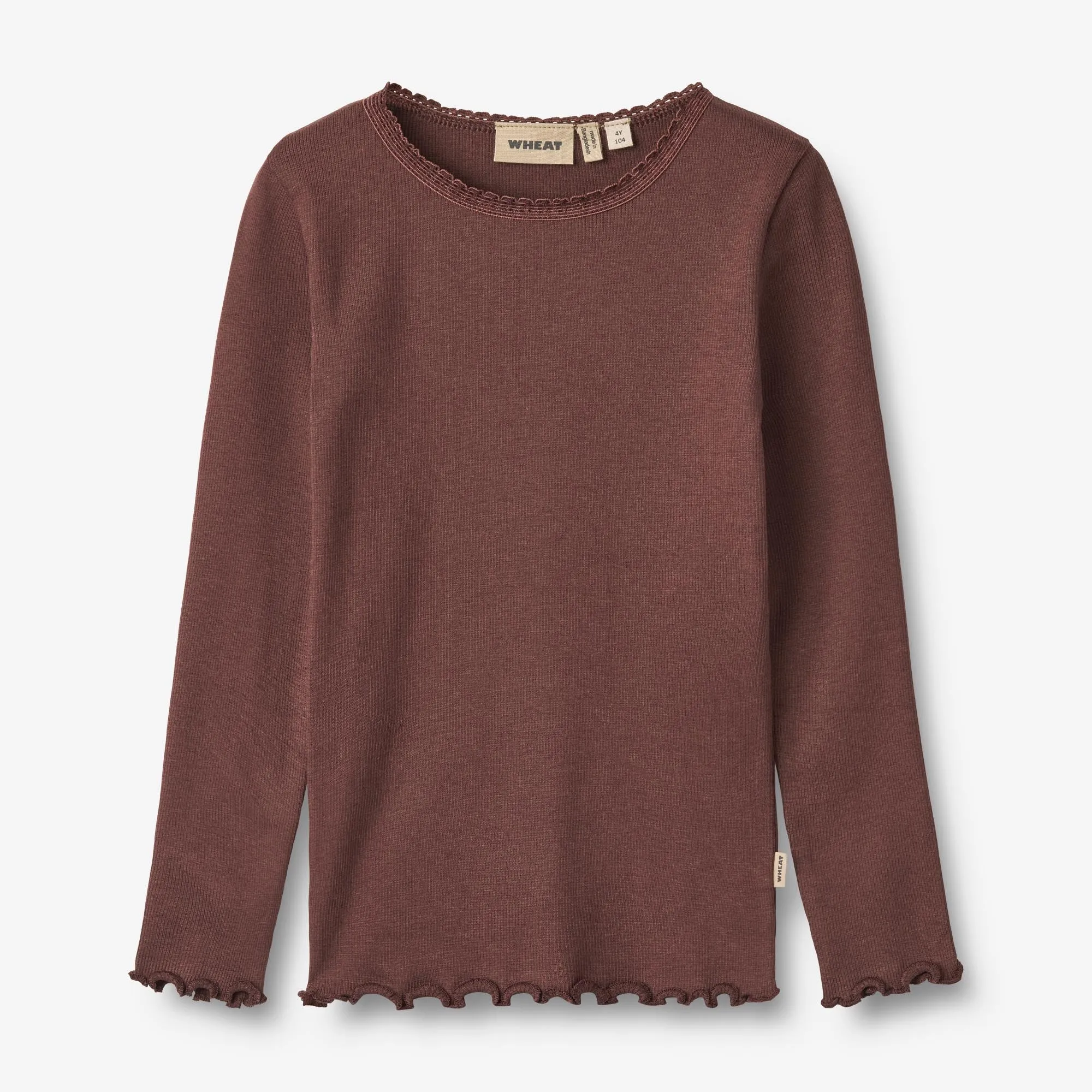 Langærmet Rib T-shirt Reese - eggplant