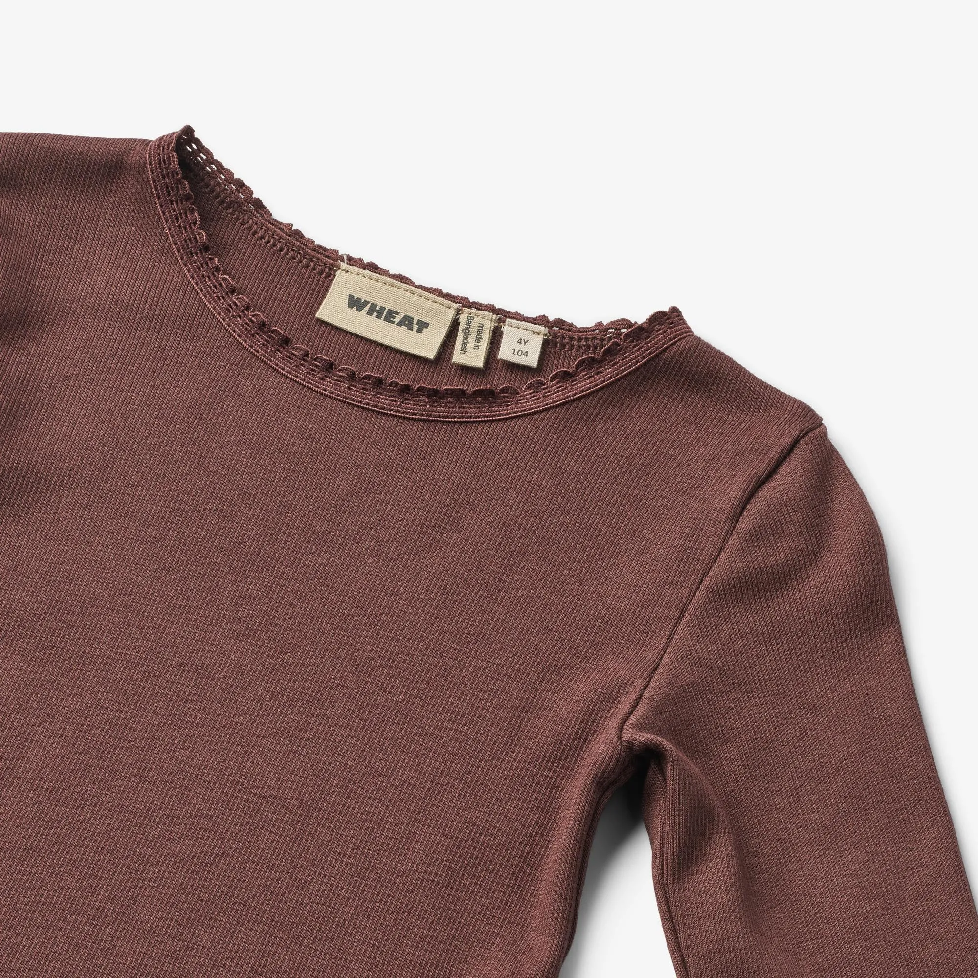 Langærmet Rib T-shirt Reese - eggplant