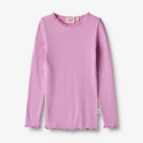 Langærmet Rib T-shirt Reese - iris